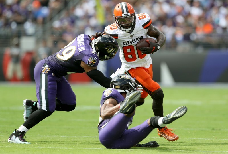 Jarvis Landry in stride against the Baltimore Ravens. The Ravens will want revenge for their 40-25 loss in September.