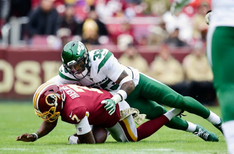 Jamal Adams sacking Dwayne Haskins.
