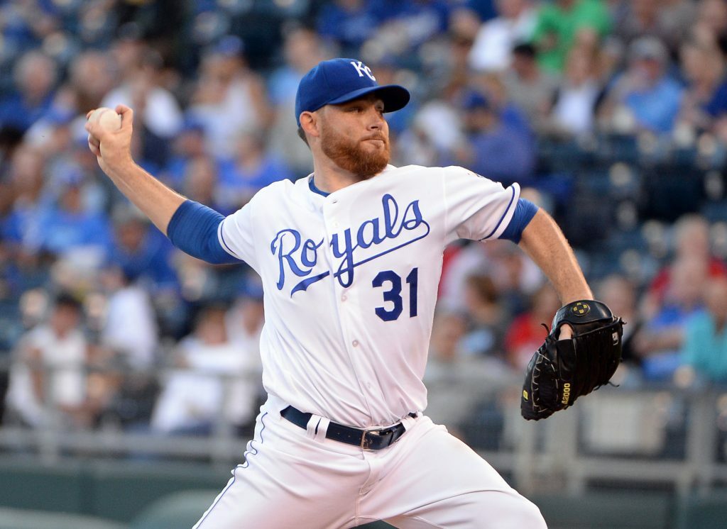 Ian Kennedy pitching for the Royals.