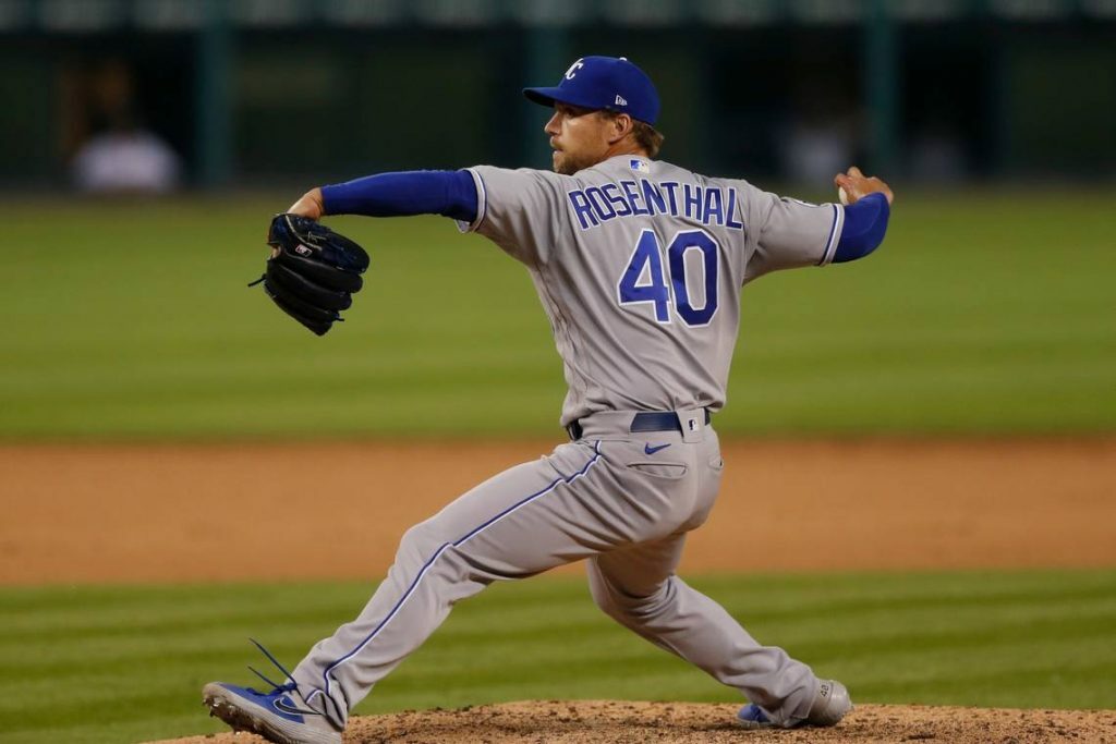 Trevor Rosenthal pitching for the Royals. 