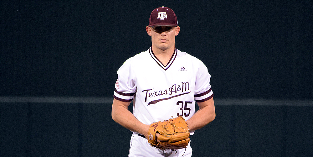 Asa Lacey getting ready to pitch.