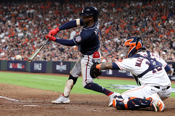 Ozzie Albies' throw to first squibbed its way toward home plate