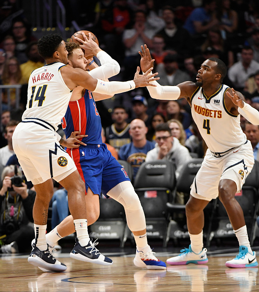 The Denver Nuggets highlight of three potential Blake Griffin trades.