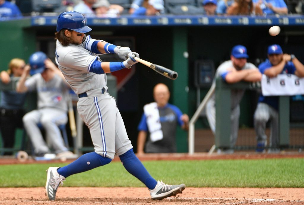 Bo Bichette swinging. 
