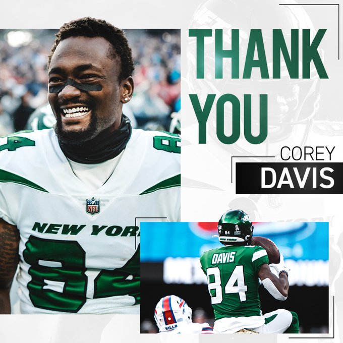 Jets wide receiver Corey Davis announces he's stepping away from football