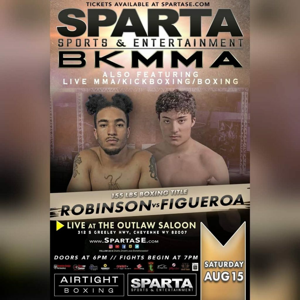 Darien Robinson vs Ramiro Figueroa fight poster. Courtesy of Sparta Sports and Entertainment.