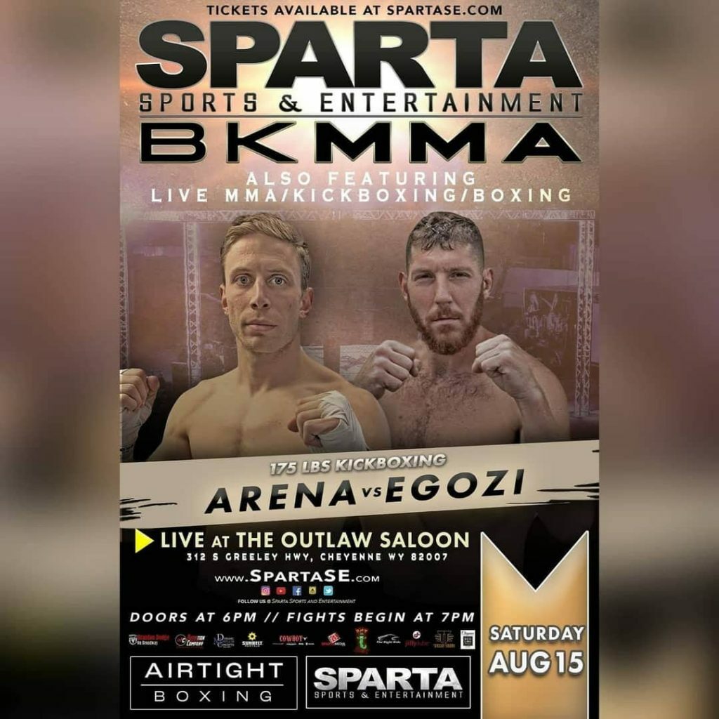 Chris Arena vs Elias Egozi fight poster. Courtesy of Sparta Sports and Entertainment.
