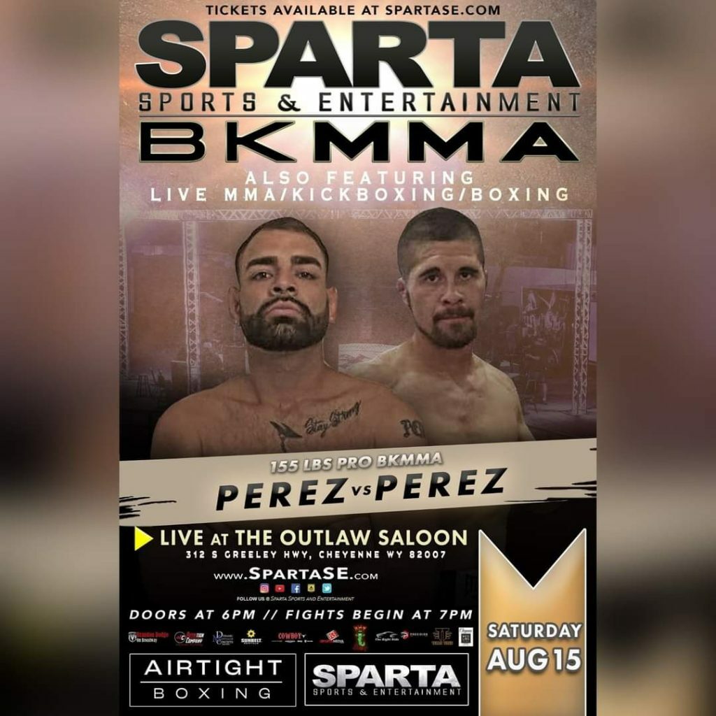 Andy Perez vs Derek Perez fight poster for Sparta BKMMA. Courtesy of Sparta Sports and Entertainment.