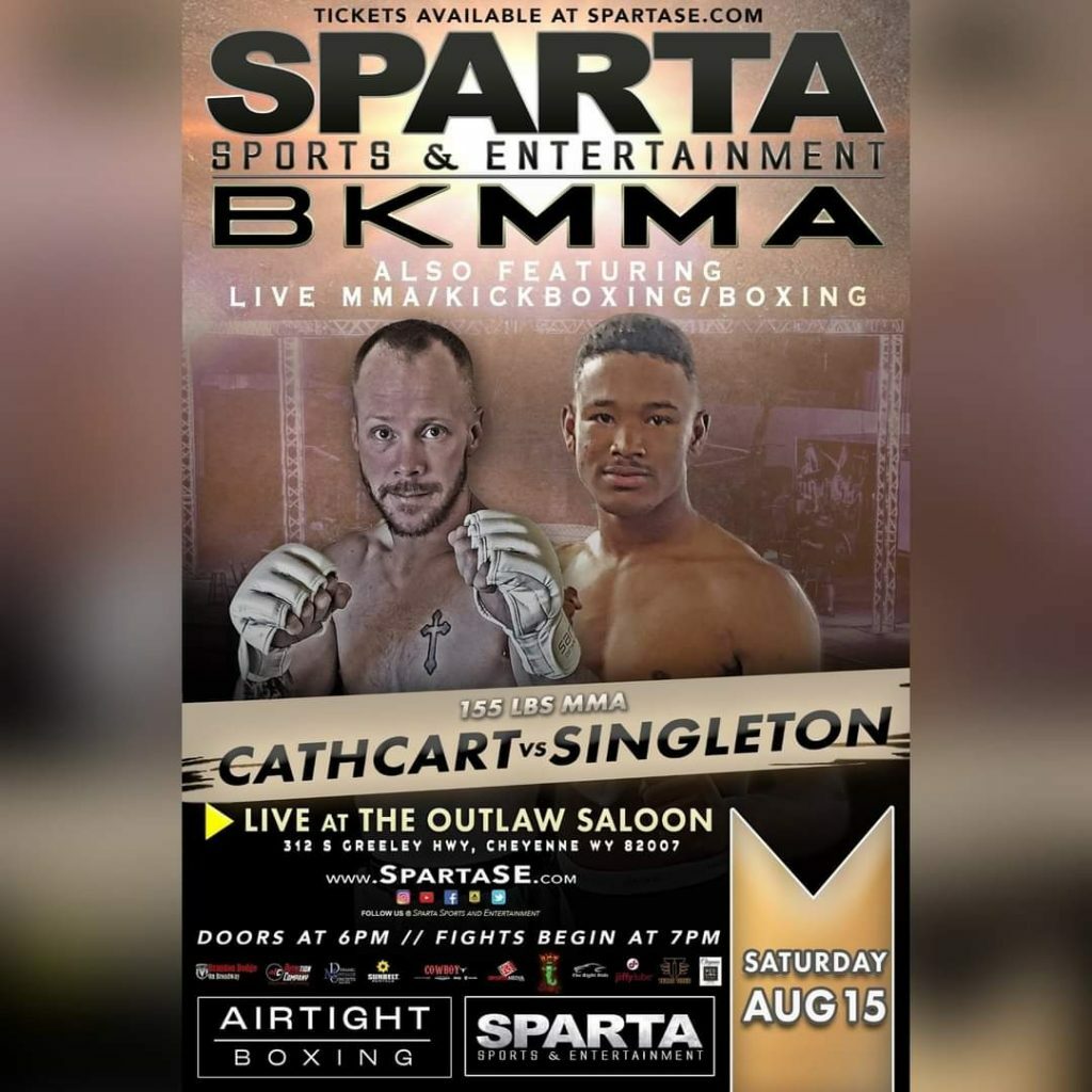 JD Cathcart vs Namir Singleton fight poster. Courtesy of Sparta Sports and Entertainment.