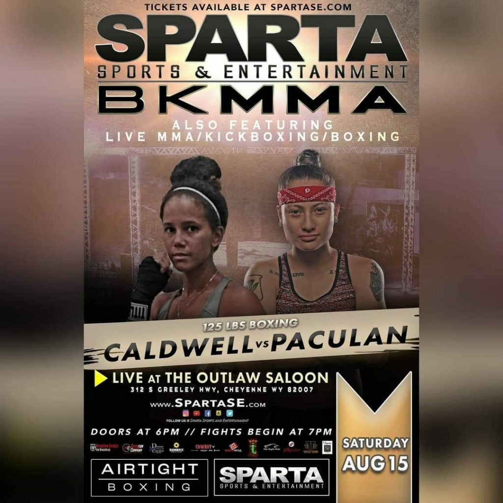 Tamika Caldwell vs Maliah Paculan fight poster. Courtesy of Sparta Sports and Entertainment. 