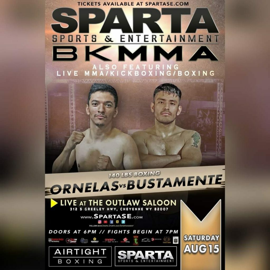 Tomas Ornelas vs John Bustamente fight poster. Courtesy of Sparta Sports and Entertainment.