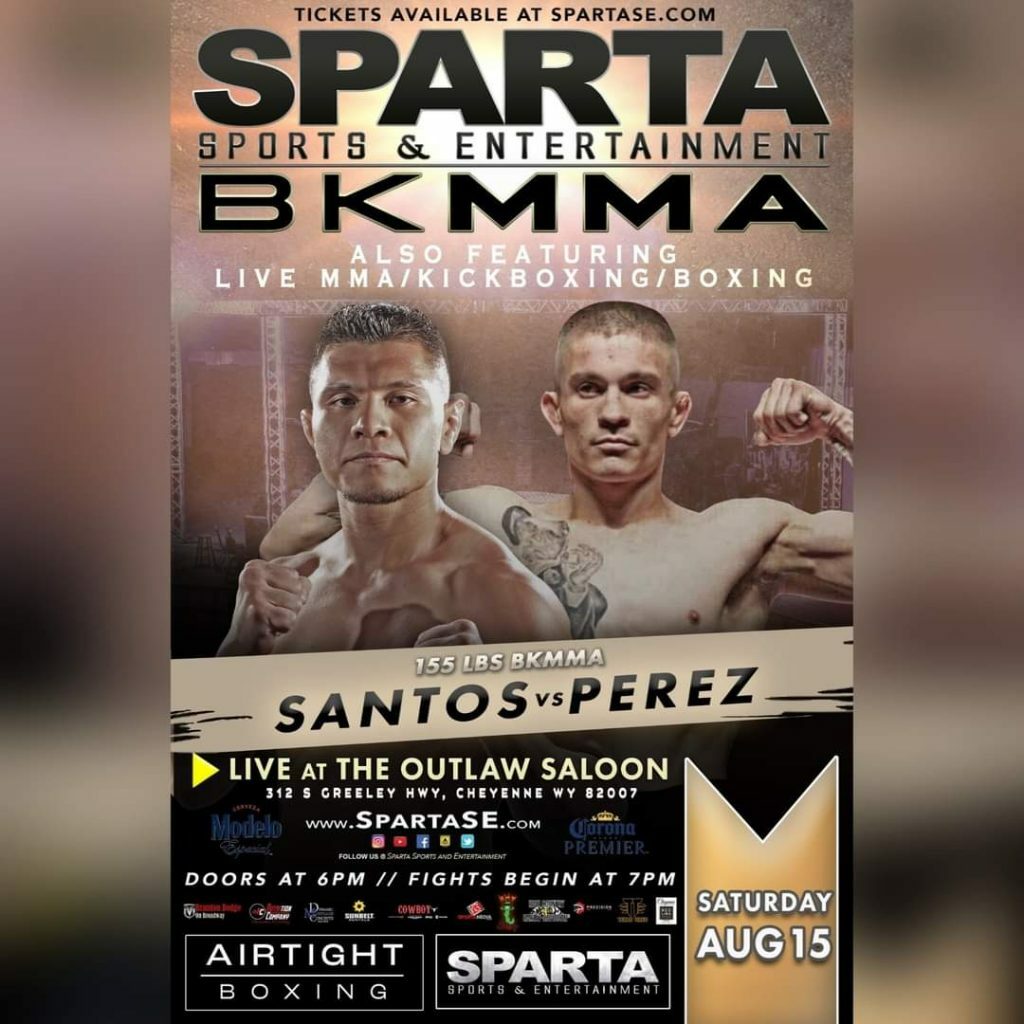 Michael Santos vs Gene Perez fight poster. Courtesy of Sparta Sports and Entertainment.