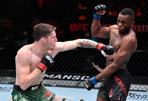 Jamie Mullarkey punching Khama Worthy