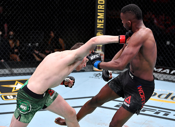 Jamie Mullarkey punching Khama Worthy