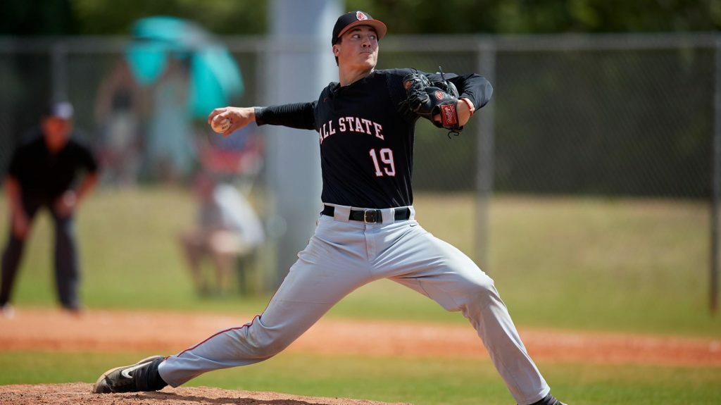 Kyle Nicolas pitching. 