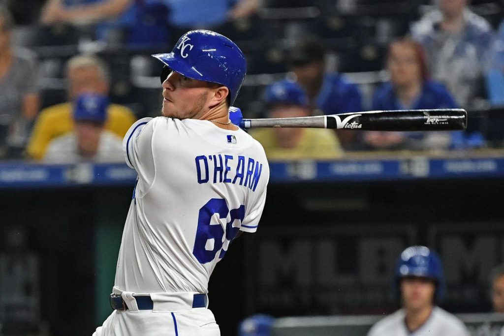 Ryan O'Hearn hitting.