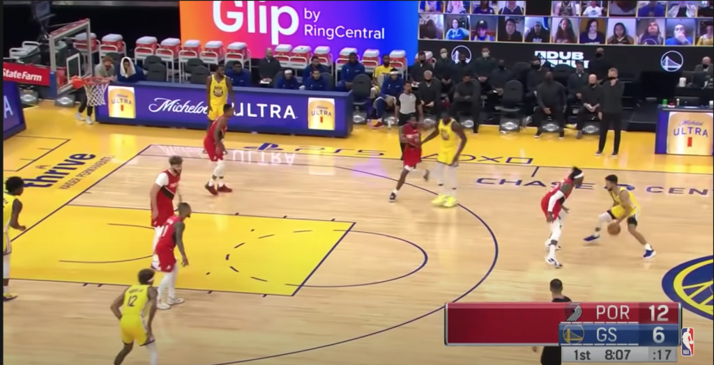 Two of the many flaws in the Portland Trail blazers defense scheme: Dropping the big AND not doubling?