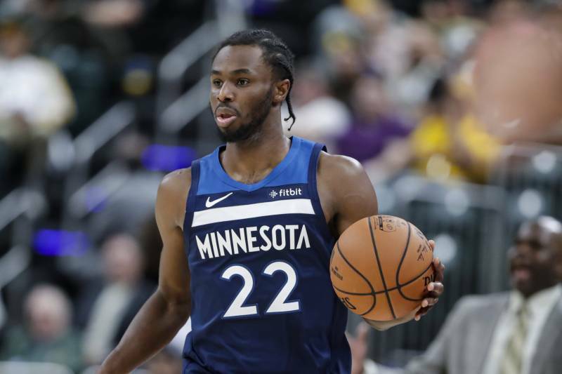 Andrew Wiggins surveys the floor