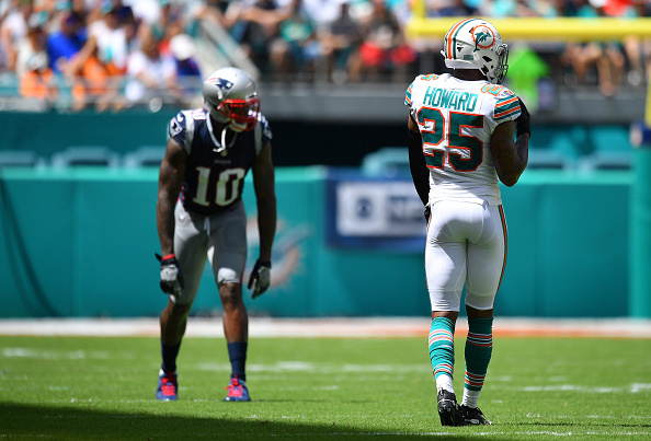 defensive back Xavien Howard lined up against the Patriots.