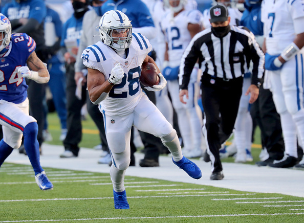 Running back Jonathan Taylor, in a contract dispute, not at Colts practice  as he rehabs ankle