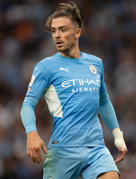 Jack Grealish playing for Premier League club Manchester City after his transfer from Aston Villa over the summer.