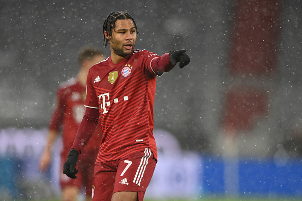 Serge Gnabry playing for FC Bayern München.