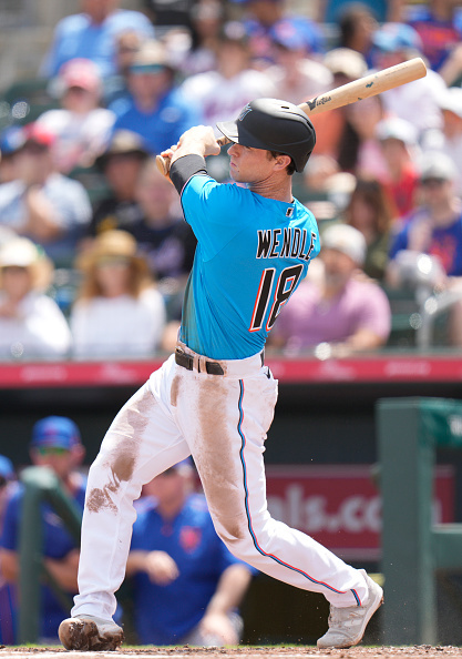 Miami Marlins shortstop Joey Wendle rounds third base and scores News  Photo - Getty Images