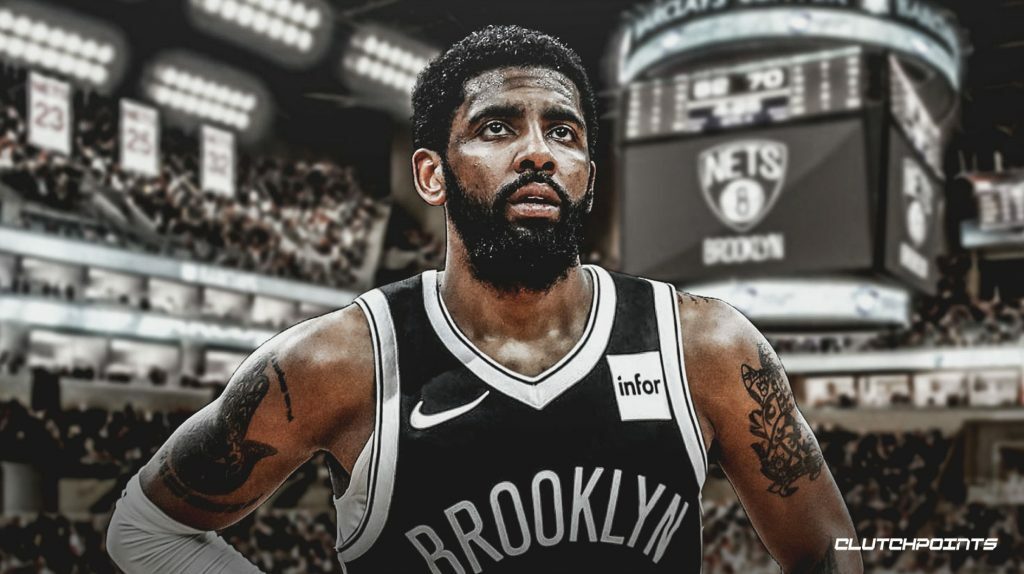 Kyrie Irving in a Nets jersey