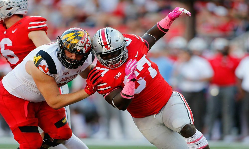 Robert Landers bends as he tries to sack the Maryland QB
2020 NFL Mock Draft