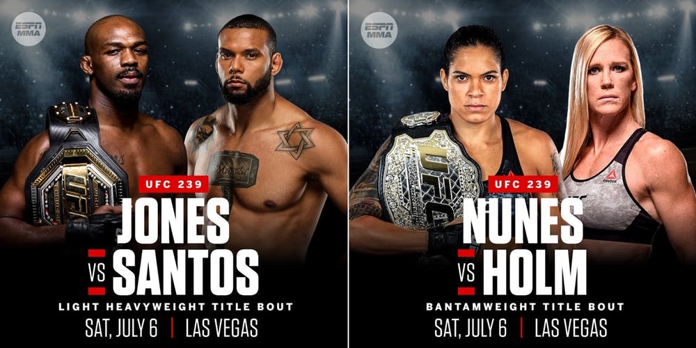 Jones vs Santos/Nunes vs Holm, UFC 239