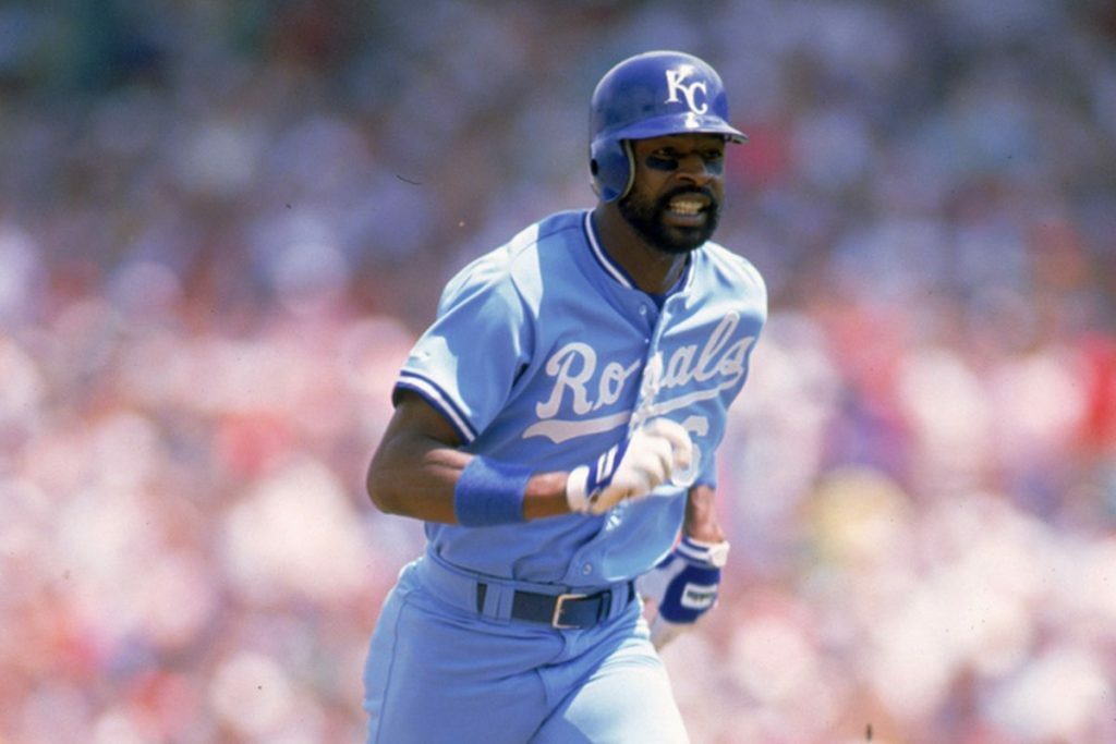 Willie Wilson running the bases.